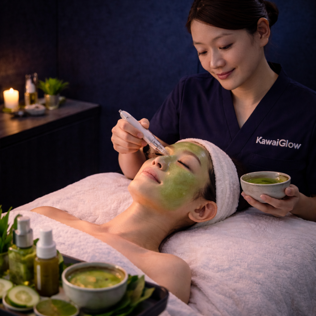 Matcha-infused antioxidant facials