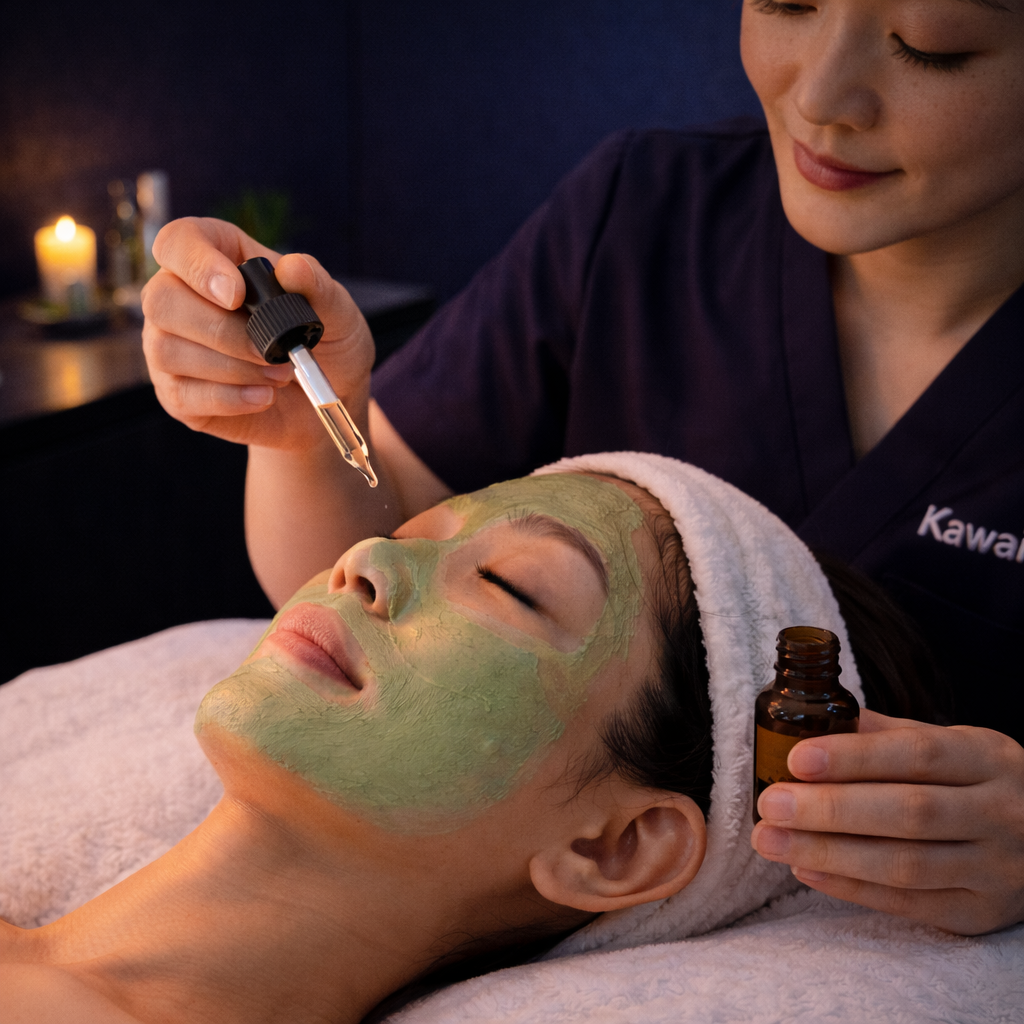 Matcha clay detox masks with peptide serum